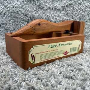 Vintage Hand Carved Wooden Mallard Duck Nutcracker Box